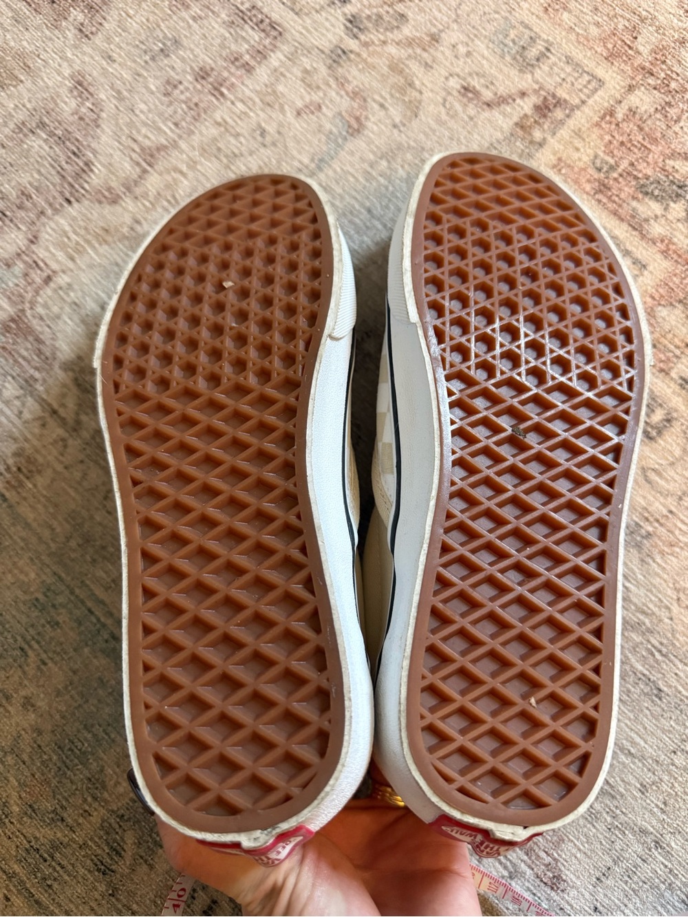 Vans Classic Slip-On Checkerboard in Cream and White - Picture 4 of 6